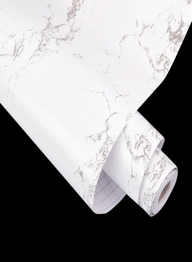 Yifasy White Marble Pattern Shelf and Drawer Liner Peel-Stick Kitchen Storage Sideboard Lining Paper 17.7x118 Inch Renew Buffet Table - Image 1